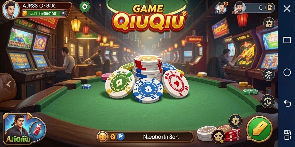 Tampilan gameplay seru dalam AJR88 saat Anda bermain QiuQiu.