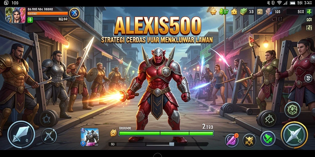 Tampilan gameplay mendalam di ALEXIS500 dengan strategi cerdas.