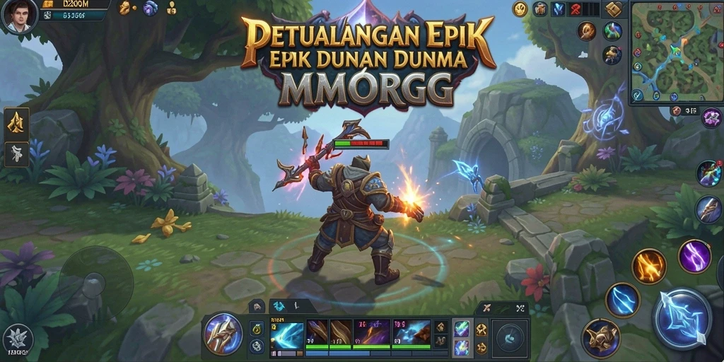 Gameplay seru D200M dalam dunia MMORPG yang luas.