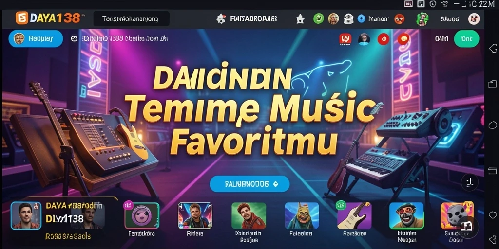 Tampilan screenshot utama DAYA138 menampilkan pengguna menikmati musik dengan fitur interaktif.