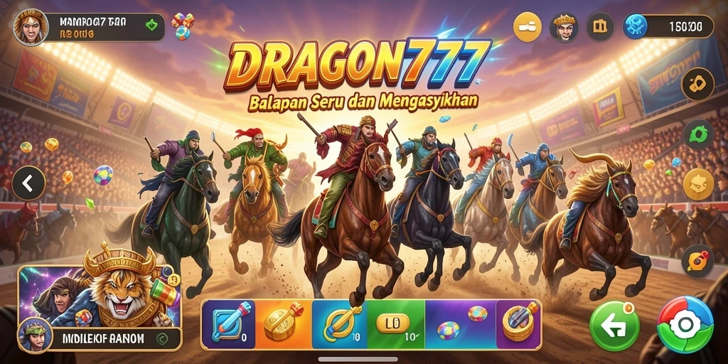 Tangkapan layar gameplay DRAGON777 yang memukau saat balapan.