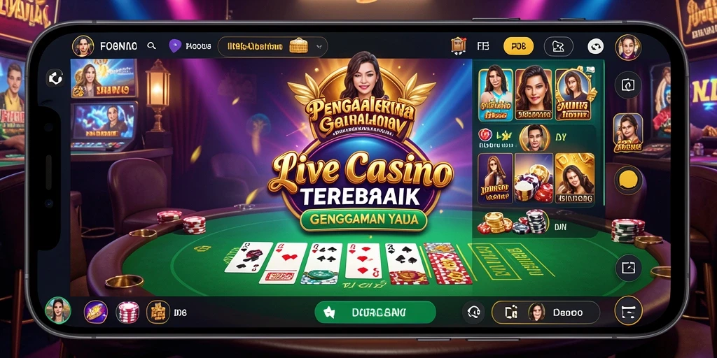 Screenshot F08 menampilkan dealer profesional dalam permainan Live Casino.