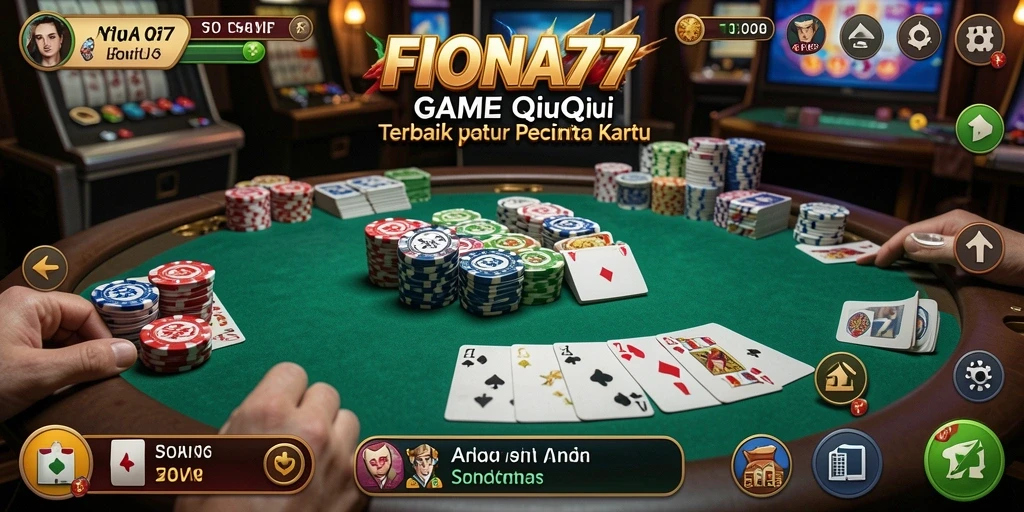 Screenshot gameplay FIONA77 menampilkan suasana seru permainan QiuQiu.