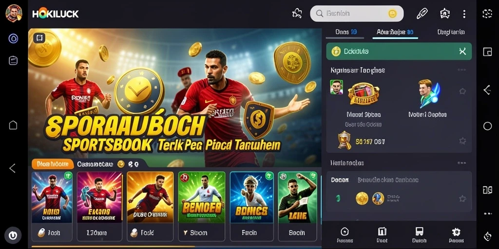 Tampilan gameplay Sportsbook yang menarik dan interaktif di HOKILUCK.