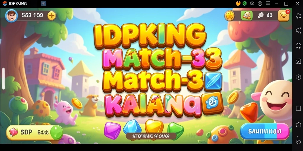 Tangkapan layar gameplay IDPKING dengan aksi seru Match-3.