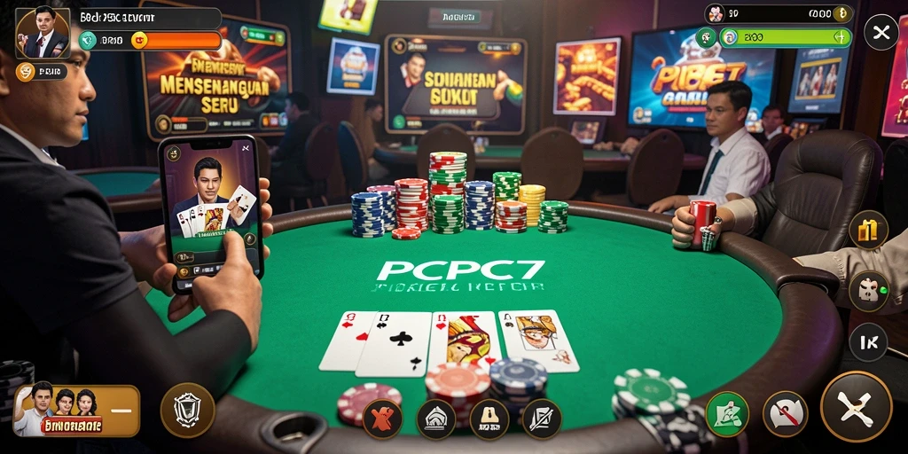 Tampilan menarik dari gameplay Poker di PCPC7.