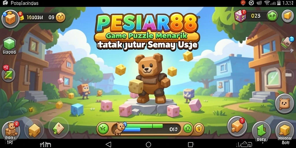 Screenshot PESIAR88 menampilkan gameplay puzzle seru dan interaktif.