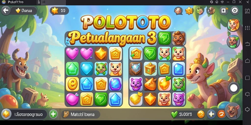 Gameplay seru POLOTOTO dengan aksi Match-3 yang menantang.