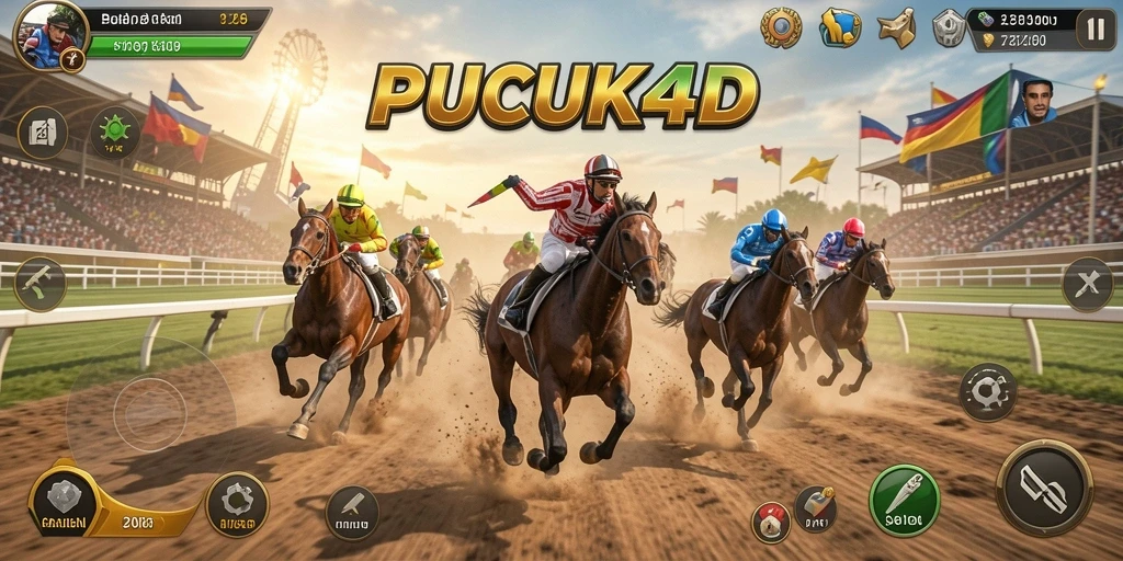 Screenshot utama PUCUK4D menampilkan aksi balapan seru di trek yang menantang.