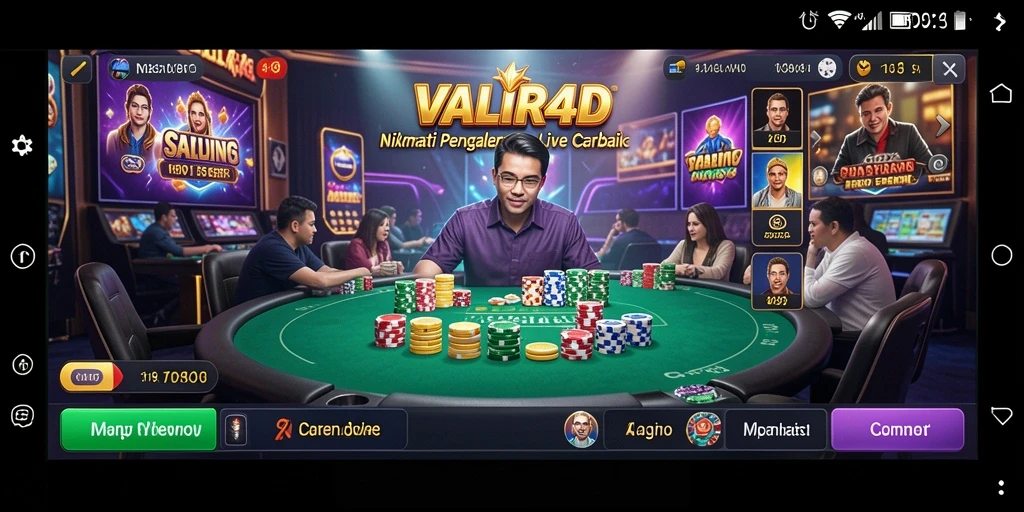 Tampilan gameplay Live Casino VALIR4D yang menegangkan dan interaktif.