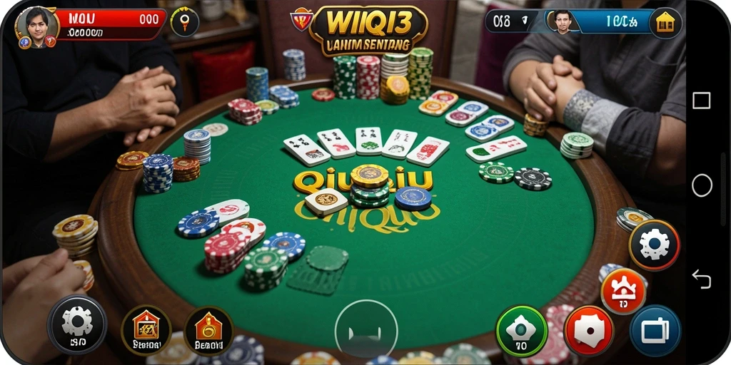 Tampilan gameplay seru dari WIN33 saat bermain QiuQiu.